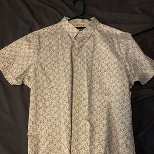 White and black button up shirt, Marc Anthony, XL